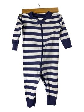 HANNA ANDERSSON One Piece‎ Sleeper Zip up Blue Stripes 6-12 Months